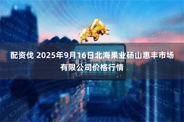 配资伐 2025年9月16日北海果业砀山惠丰市场有限公司价格行情
