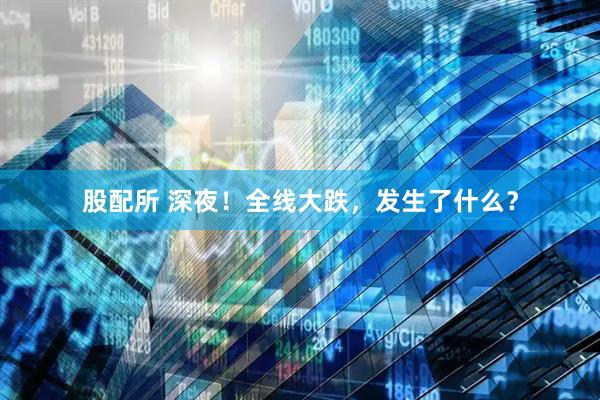 股配所 深夜！全线大跌，发生了什么？